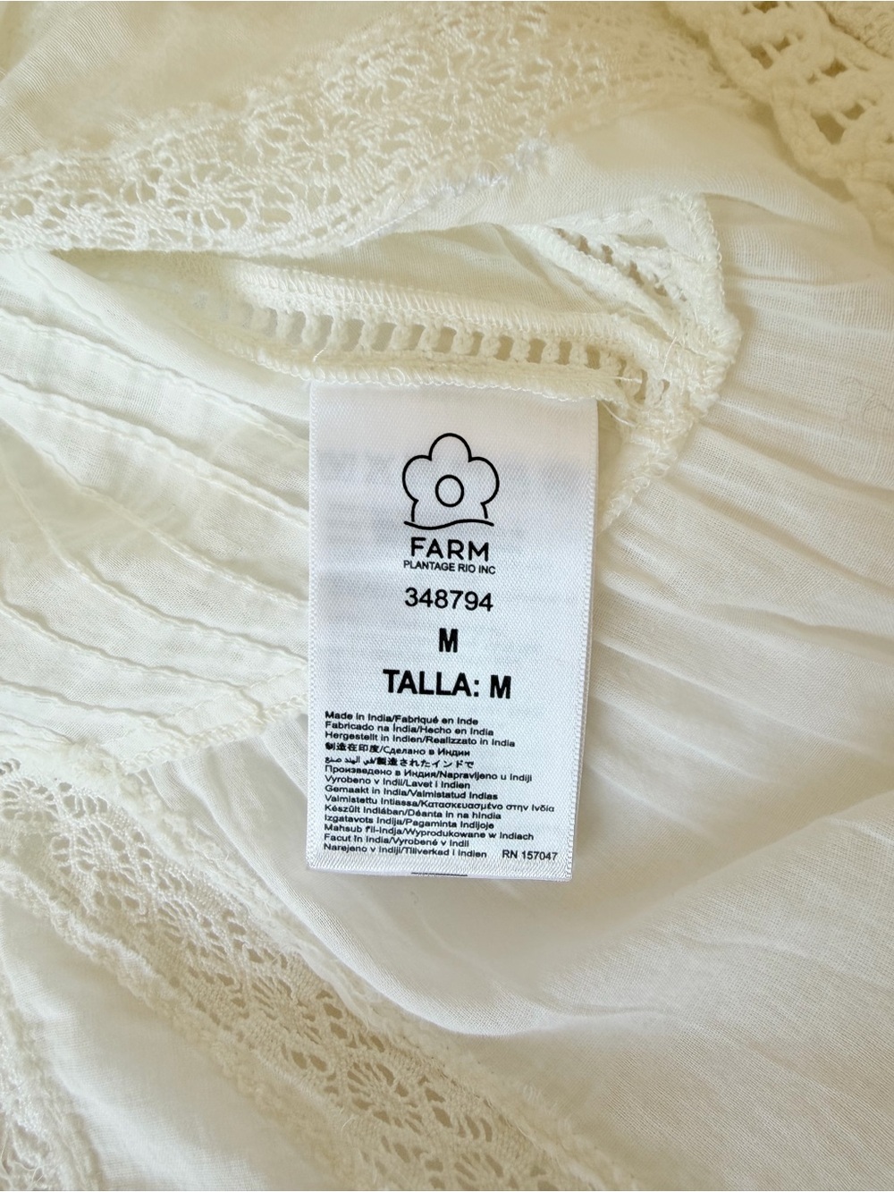 FARM Rio Lace Flutter Sleeve Top - Picture 8 of 8